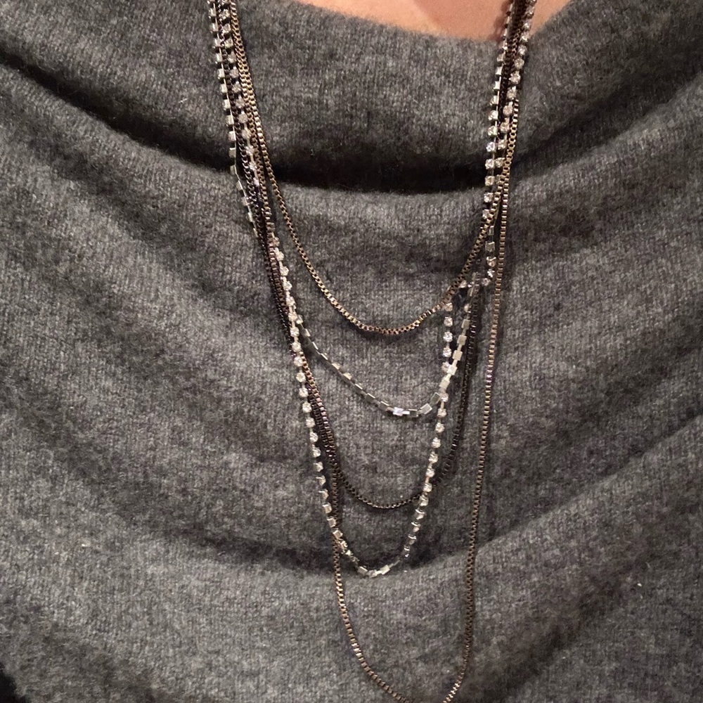 Elegant Silver Layered Necklace